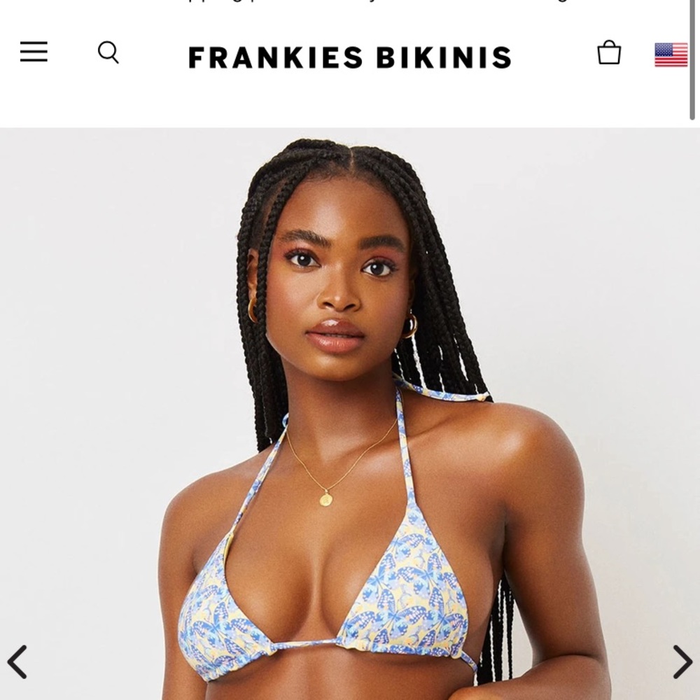 Frankie’s Bikinis Nicki string bikini top: Monarch